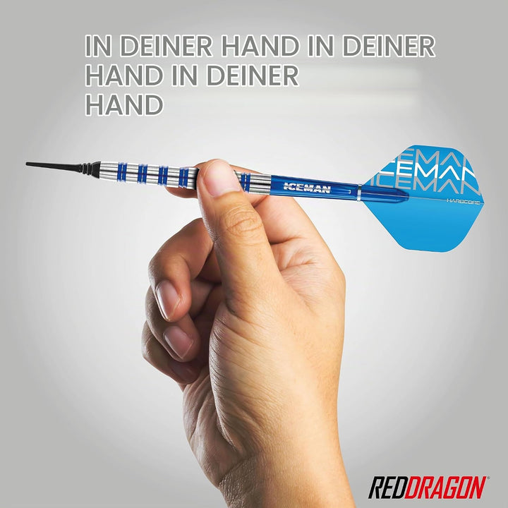 RED DRAGON Gerwyn Price Iceman Challenger Professional Tungsten Darts Set with Flights and Stems 18.