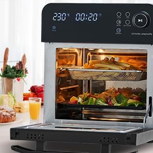 CUSIMAX Heissluftfritteuse 14,5 Liter 8 in 1 Airfryer Oven für Fritteuse Dehydrieren Rotisserie Back