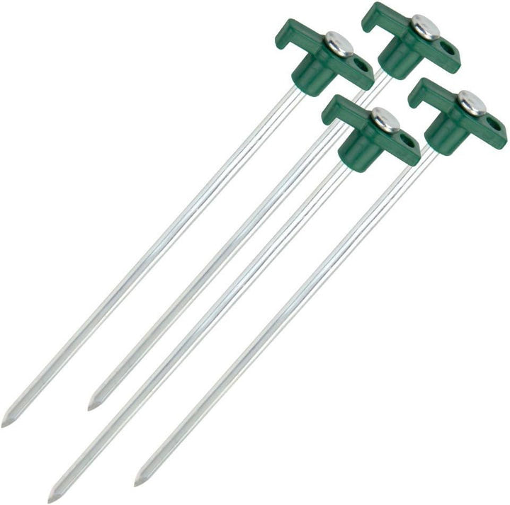 ToCi 48x Zelt-Heringe aus Stahl - Robuste Erdnägel mit Halterung aus Kunststoff - Felsbodenheringe f