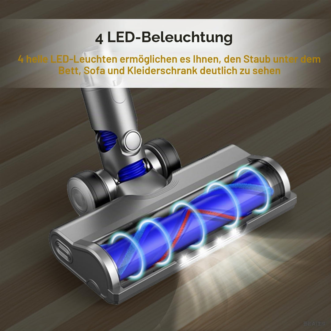 Ersatzbürstenkopf für Dyson V6, DC58, DC59, DC61, DC62, DC74, Motorisierte V-förmige Walze mit LED-L
