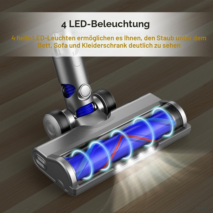 Ersatzbürstenkopf für Dyson V6, DC58, DC59, DC61, DC62, DC74, Motorisierte V-förmige Walze mit LED-L