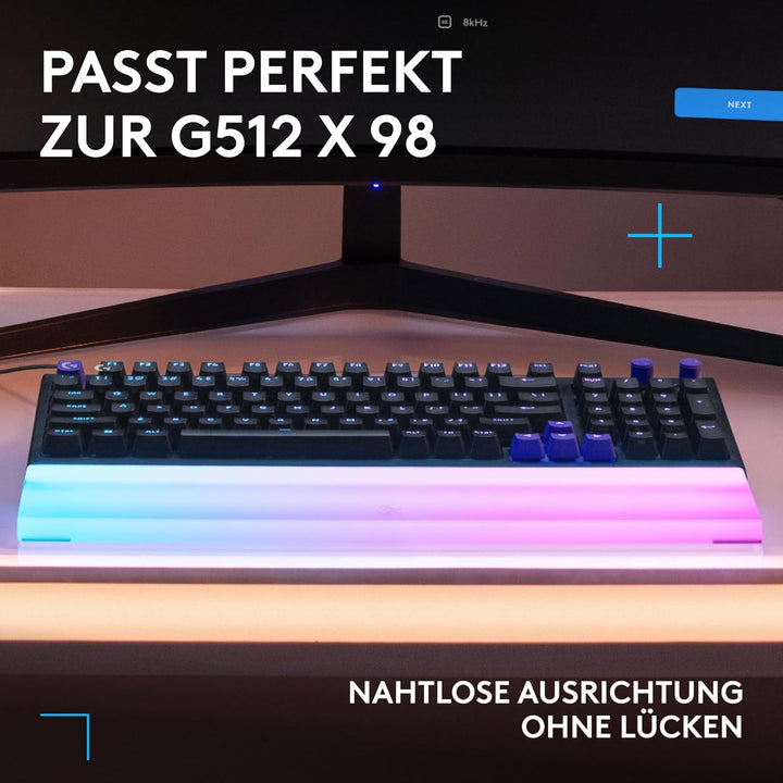 Logitech G G512 X PALM REST 98, LIGHTSYNC RGB Acryl-Handballenauflage mit Lichtleistenverstärkung, l