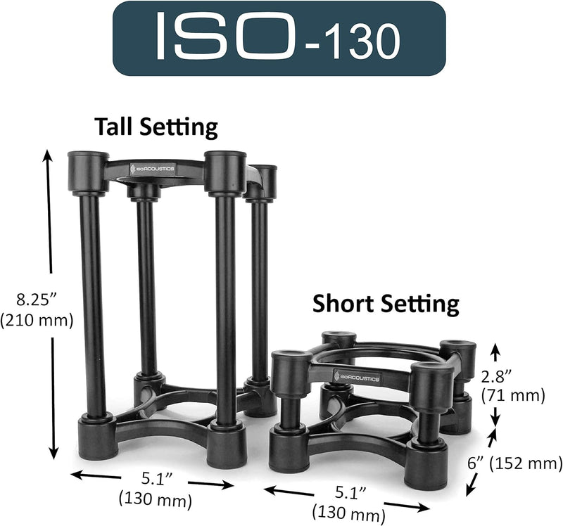 IsoAcoustics Iso-Serie mit Lautsprecherstativen, schwingungsdämpfend, mit einstellbarer Höhe und Nei