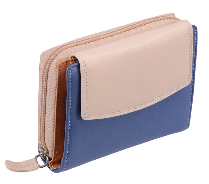 Damenbörse LEMONDO in Echt-Leder, 13x10cm Beige, Beige