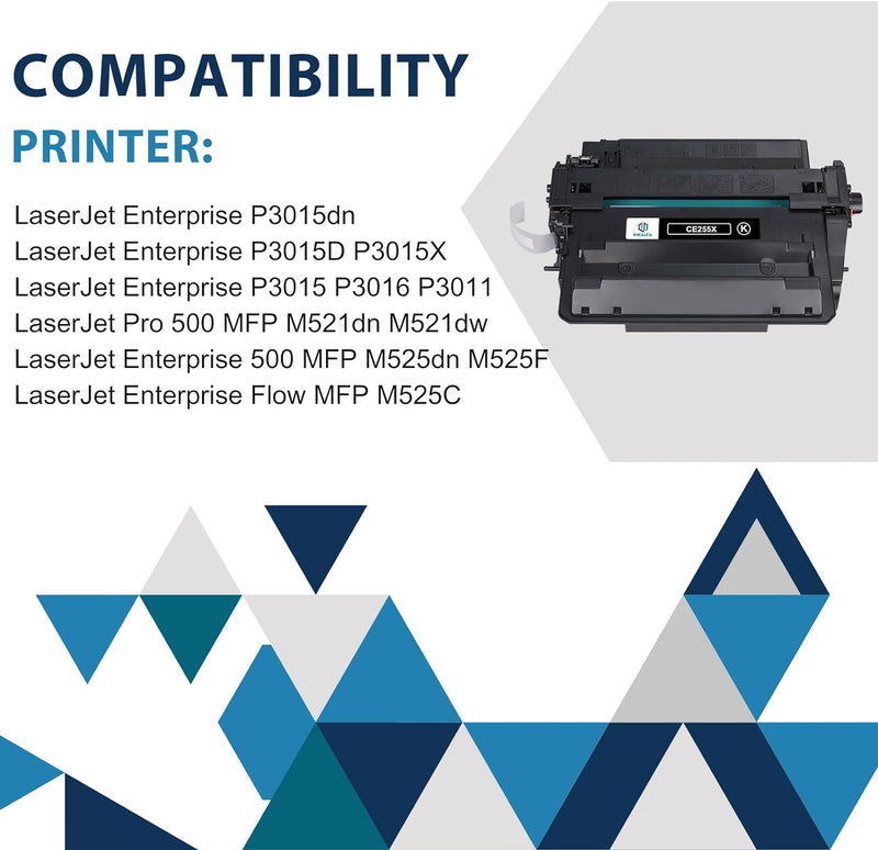 inkalfa Kompatibel für HP 55X 55A CE255X CE255A Toner Laserjet Enterprise P3015 P3015DN P3015D Pro 5