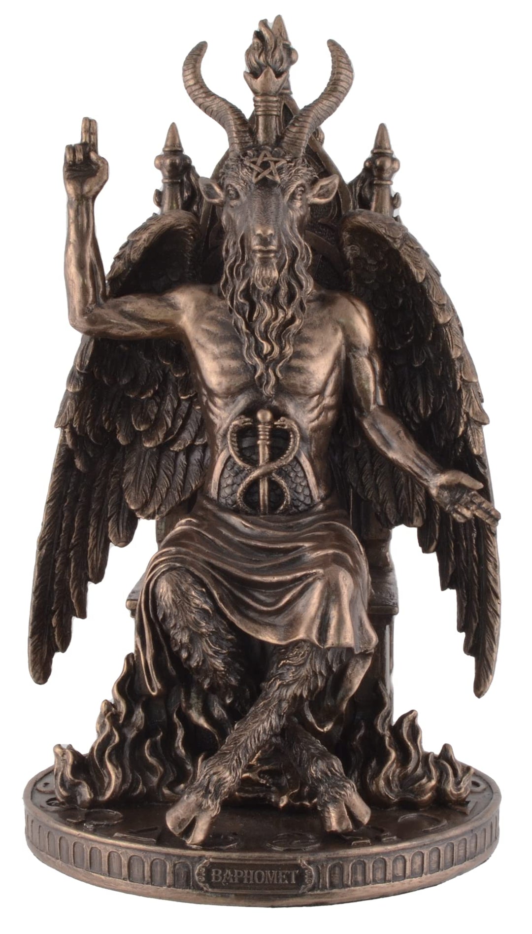 VOGLER Joh. Vogler GmbH Baphomet Gottheit auf Thron - bronziert by Veronese