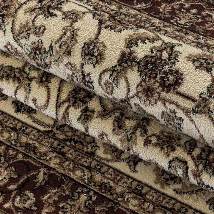 Carpetsale24 Orientteppich Rot 80x150 cm – Kurzflor Läufer im klassischen Vintage Stil für Flur, Sch