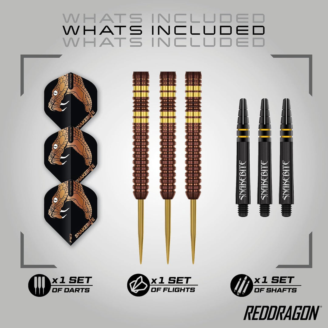 RED DRAGON Peter Snakebite Wright Copper Fusion Premium Wolfram Darts Set mit Flüge und Stielen 21.0