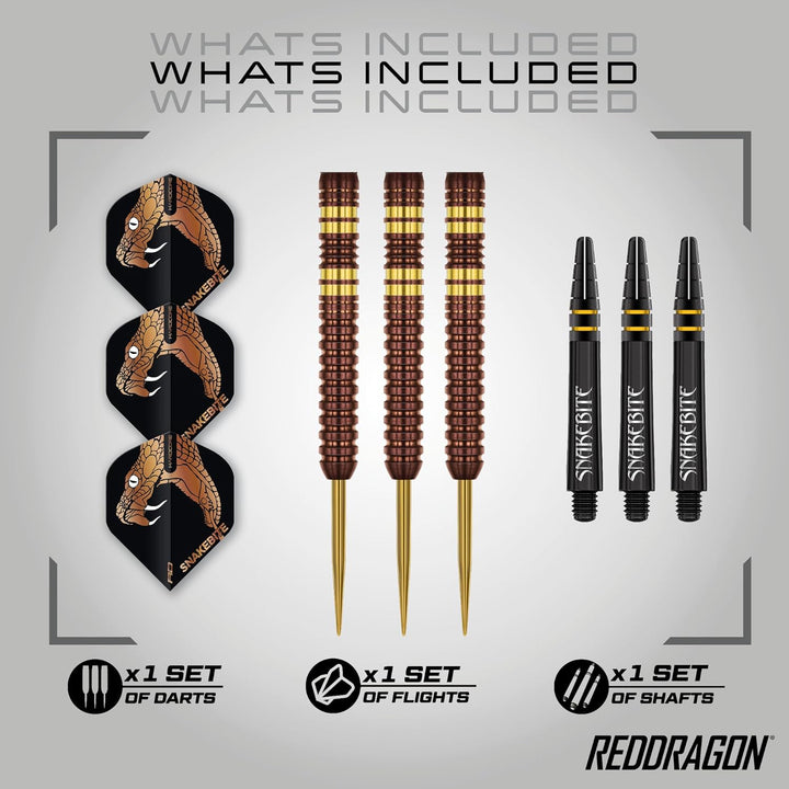 RED DRAGON Peter Snakebite Wright Copper Fusion Premium Wolfram Darts Set mit Flüge und Stielen 21.0