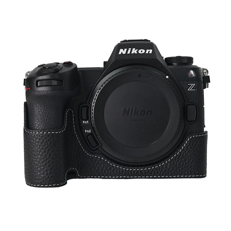 MUZIRI KINOKOO Echtes Leder Schutz Kameratasche für Nikon Z6 III Kamera, Retro-Stil halbe Schutzhüll