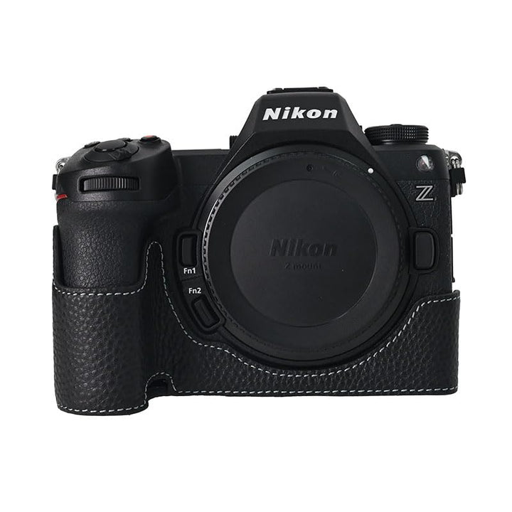 MUZIRI KINOKOO Echtes Leder Schutz Kameratasche für Nikon Z6 III Kamera, Retro-Stil halbe Schutzhüll