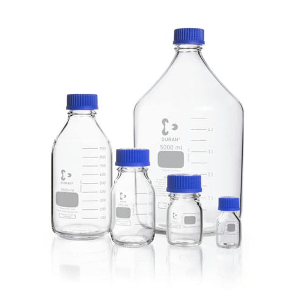 DWK Life Sciences SD-0808 Duran Laborflasche, Mit Schraubkappe und Ausgiessring, GL 45 Gewindegrösse