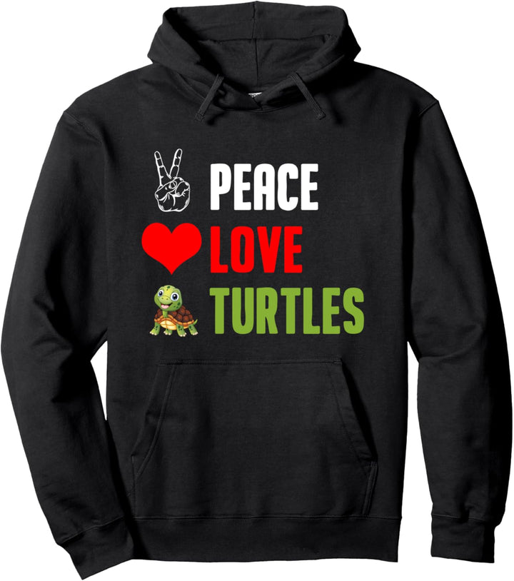 Peace Love Turtles Geschenk Schildkröten Pullover Hoodie