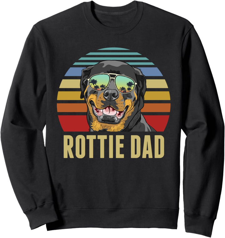 Rottie Dad Rottweiler-Hund, Vintage, Retro, Sonnenuntergang, Strand, Vibe Sweatshirt