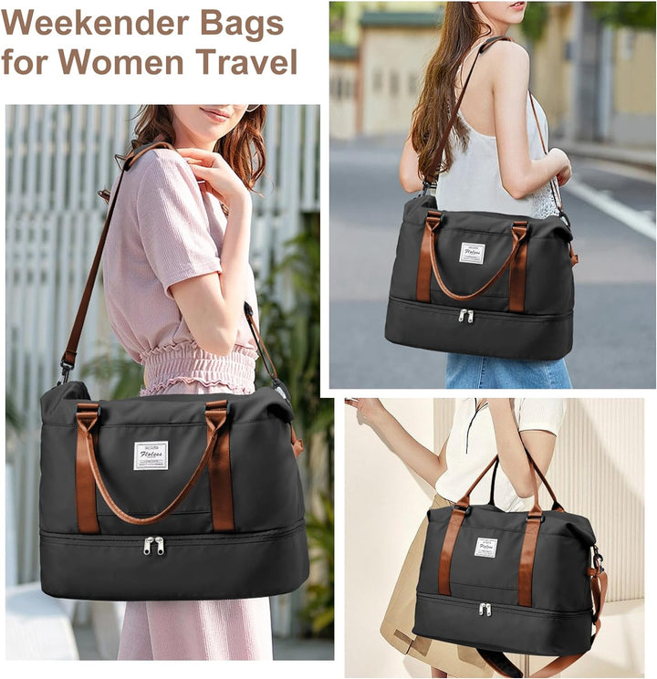 Reisetasche Damen Handgepäck Tasche Sporttasche Weekender Bag Schwimmtasche Wasserdicht Travel Bag D