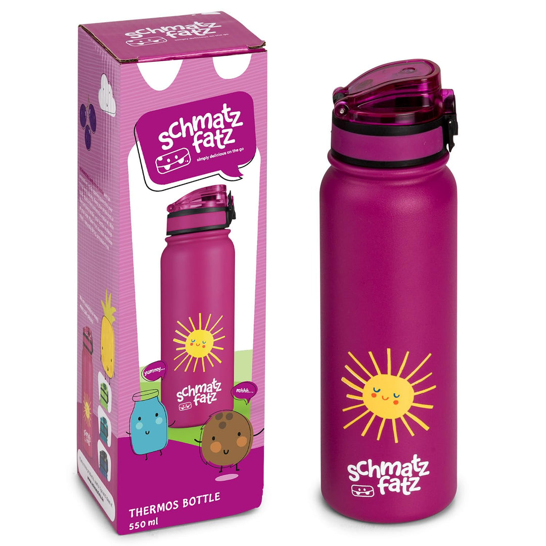 schmatzfatz Thermosflasche, Trinkflasche Kinder Auslaufsicher, 550ml Edelstahl-Trinkflasche Thermo f