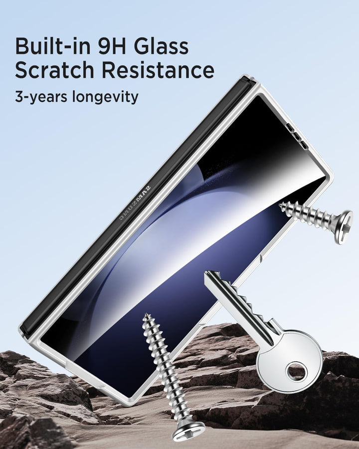 Miimall Kompatibel mit Samsung Galaxy Z Fold 5 Hülle mit S-Pen & Stifthalter, [HD Displayschutz] Ult