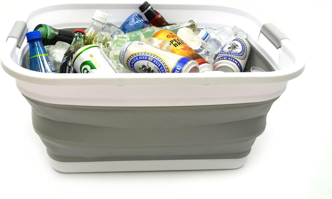 SAMMART 41L Set of 2 Collapsible Laundry Basket (Grau, 2) Grau 2, Grau 2