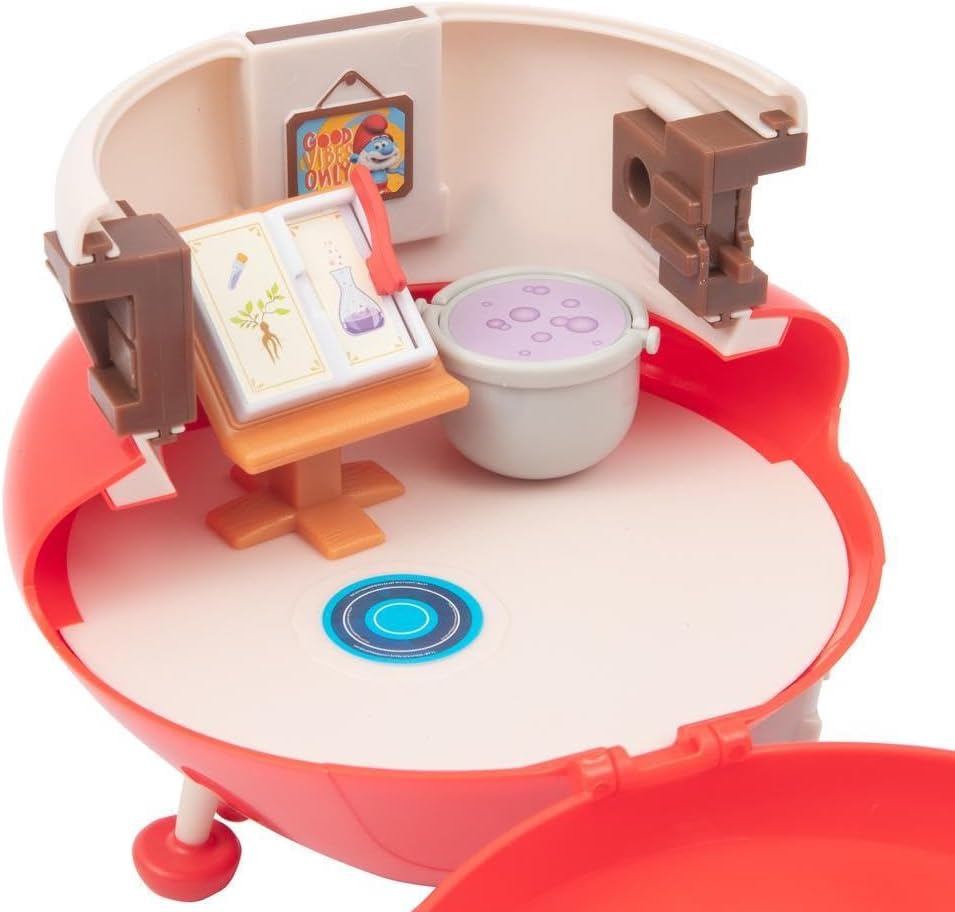 PITUFOS The Smurfs Magic Key Playset Papa House, Figurenhaus, Häuschen mit Kartoffelfigur 5 cm, Inne