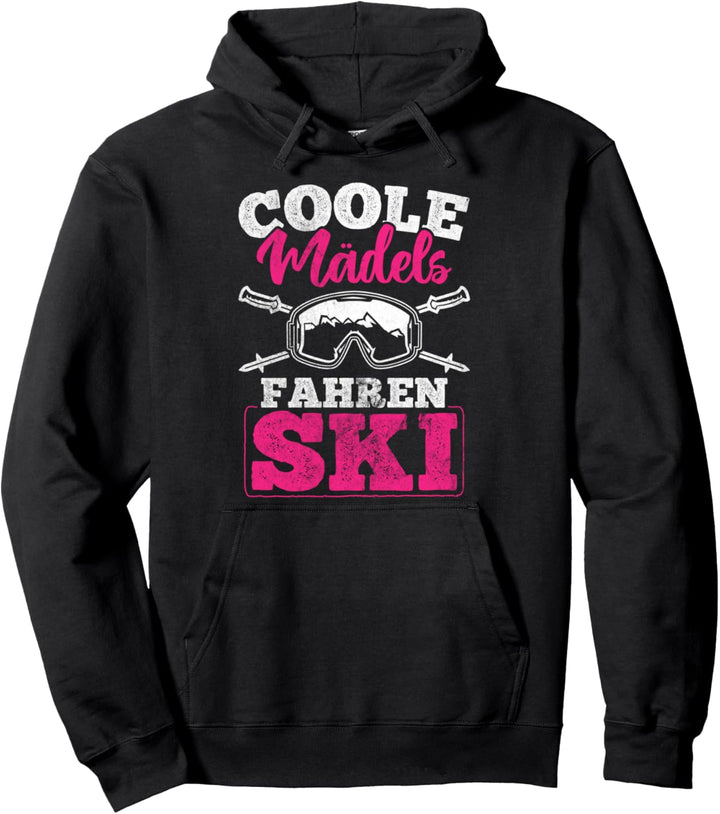 Coole Mädels Fahren Ski Berge Skifahrer Ski Pullover Hoodie