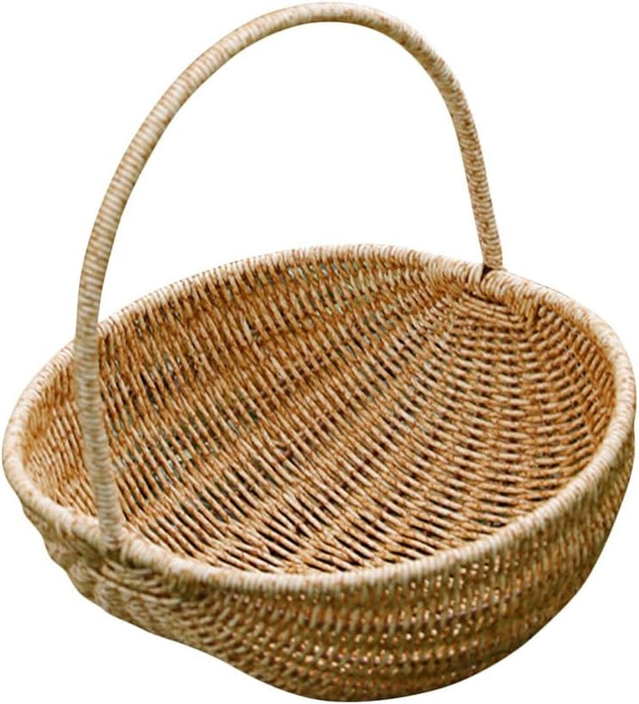 YARNOW Einkaufskorb Sammelkorb Für Blumen Weidengeflechtkorb Grosser Weidenkorb Mit Griff Blumenkorb