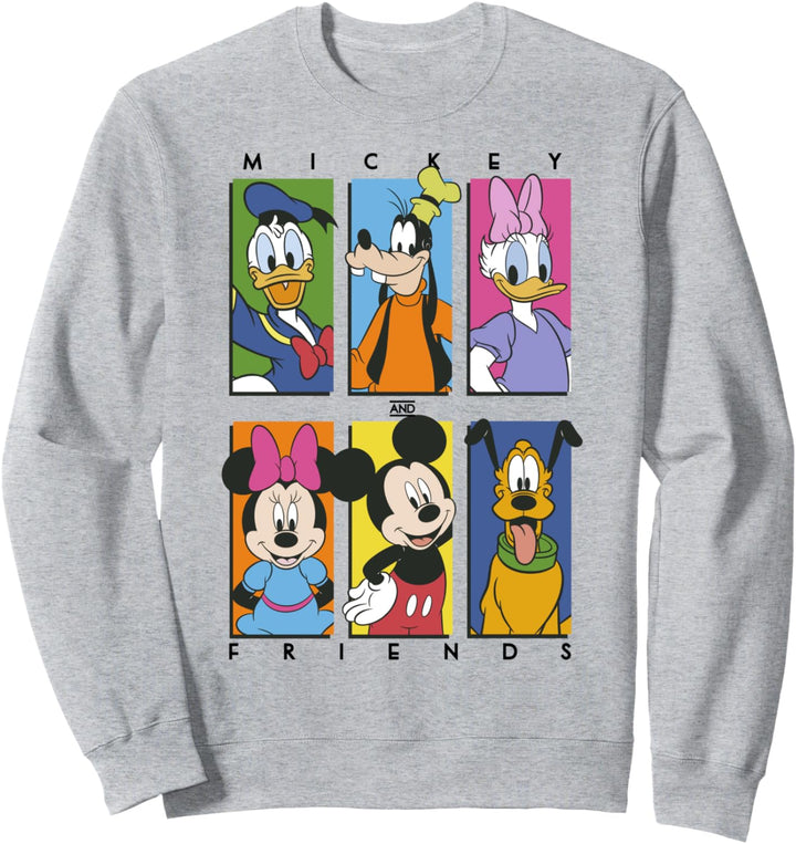 Disney Mickey And Friends Group Shot Portrait Panels Sweatshirt