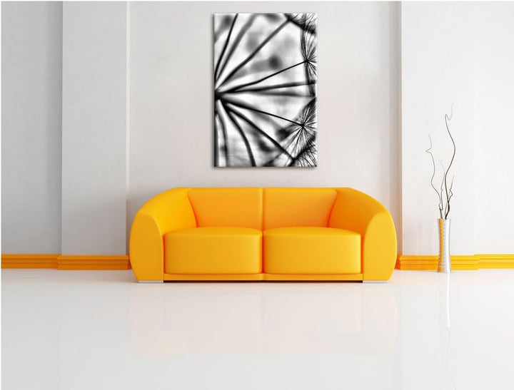 Pixxprint Weisse Pusteblumen / 100x70cm Leinwandbild bespannt auf Holzrahmen/Wandbild Kunstdruck Dek