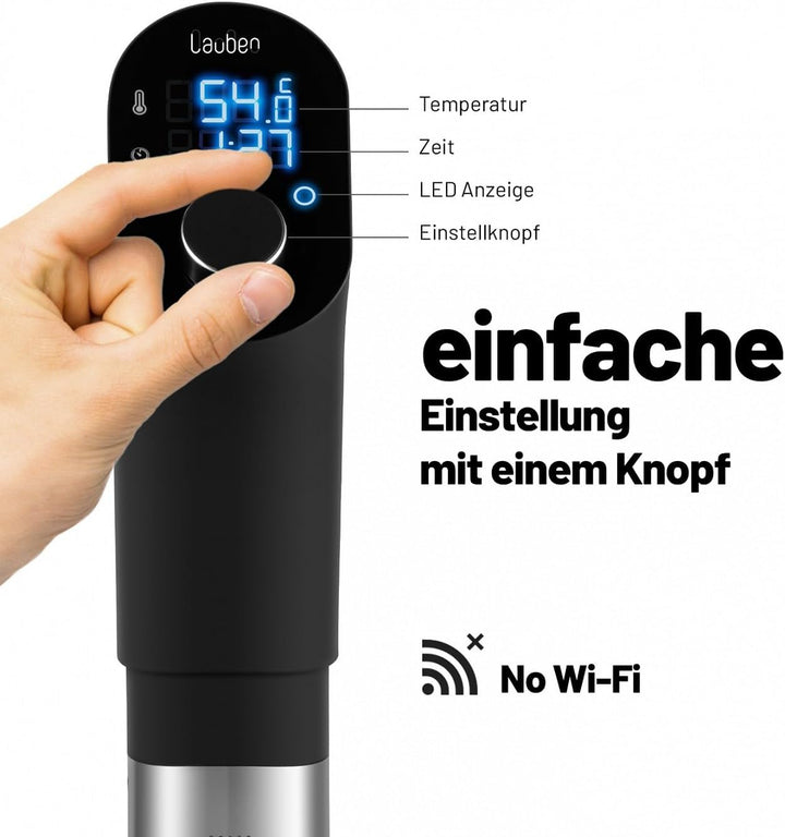 Lauben Sous Vide Stick SV01 Präzisionskocher - 1200W Profi Vakuum-Tauchthermostat für Ihr Zuhause |