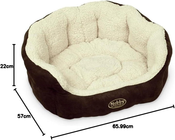 Nobby Komfortbett "TAIKA" braun / wollweiss L x B x H: 65 x 57 x 22 cm