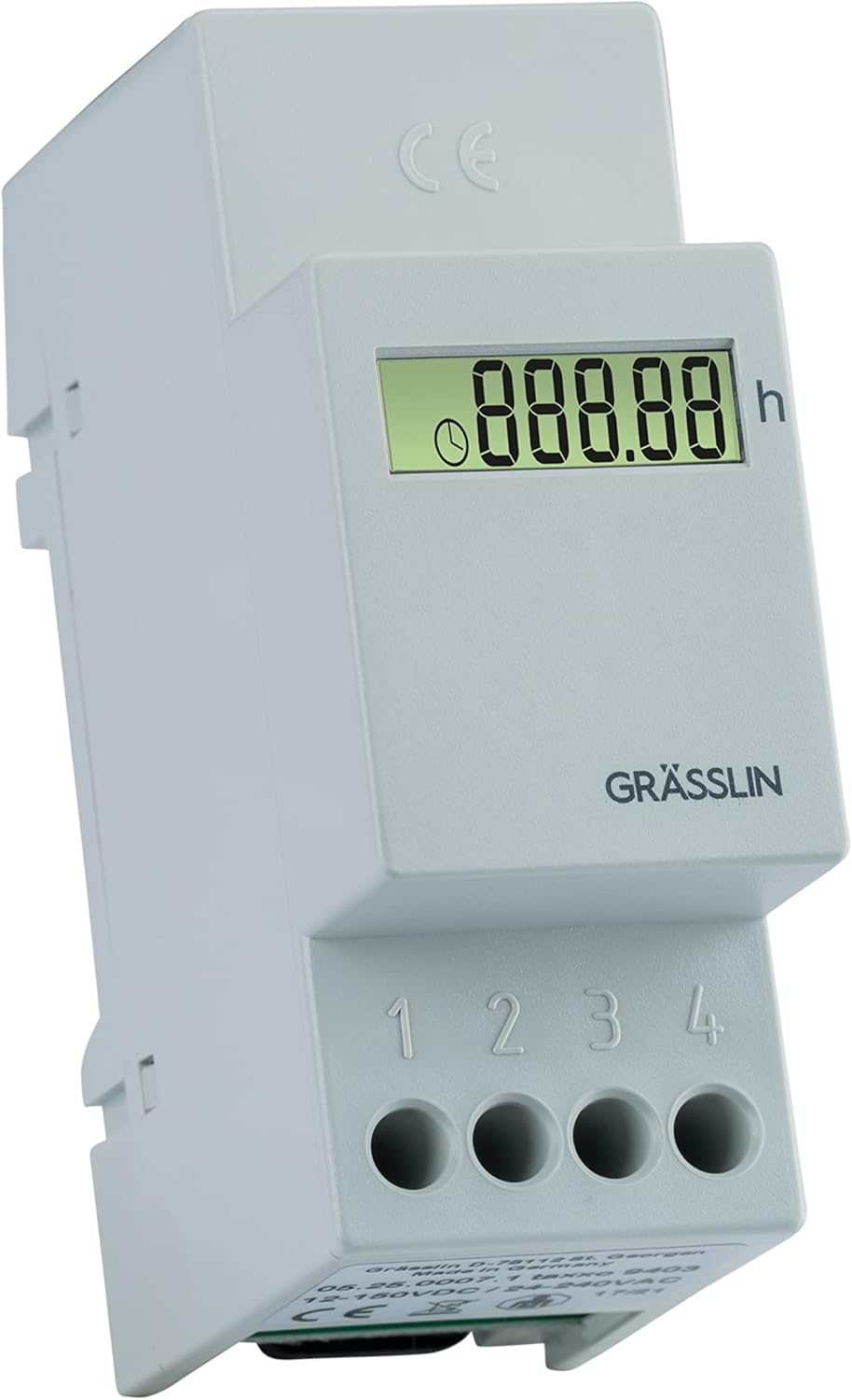 GRÄSSLIN 05.25.0007.1 taxxo 9403 HS - digitaler Betriebsstundenzähler I 2TE I Stundenzähler I Synchr