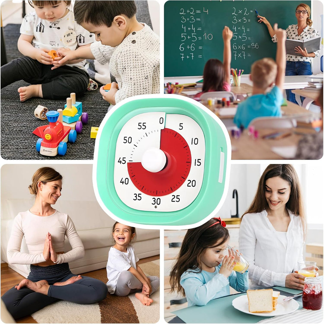 Visueller Timer Kinder mit mit Stummer Flash Funktion, 60-Minuten-Visual Timer für Kinder für Kinder