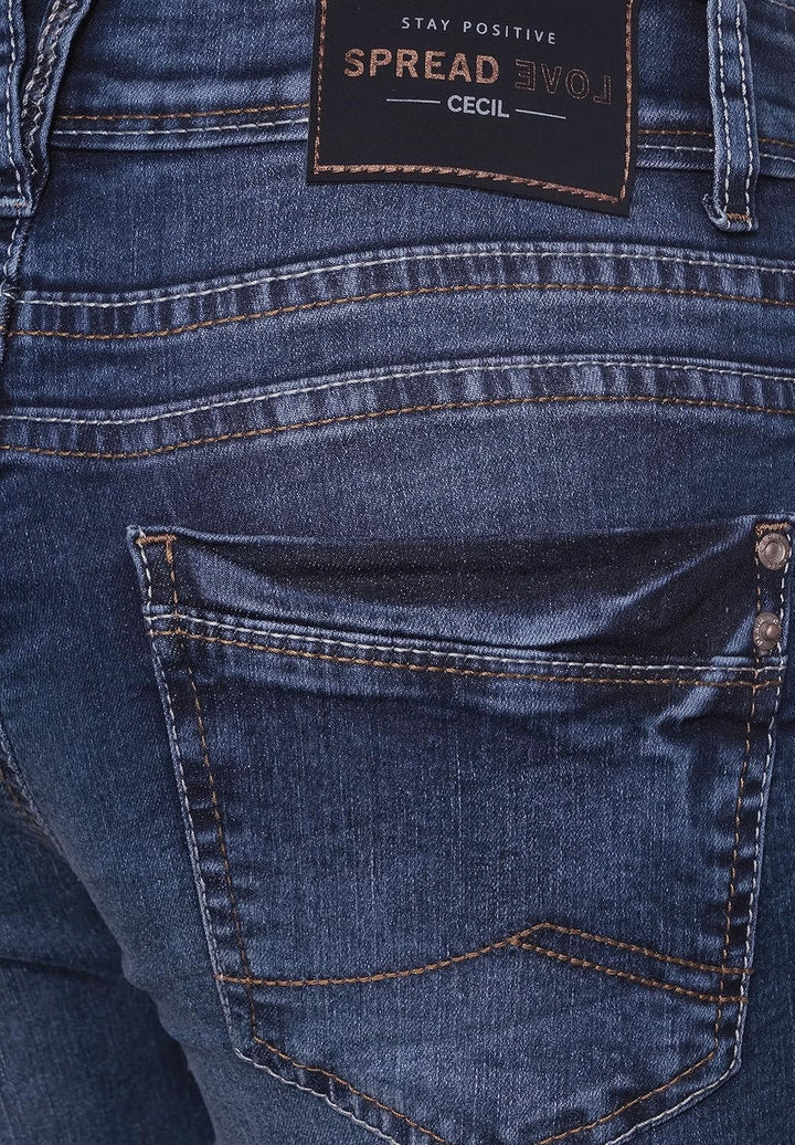 Cecil Damen Jeans 25 Mid Blue Used Wash (Blau), 25 Mid Blue Used Wash (Blau)