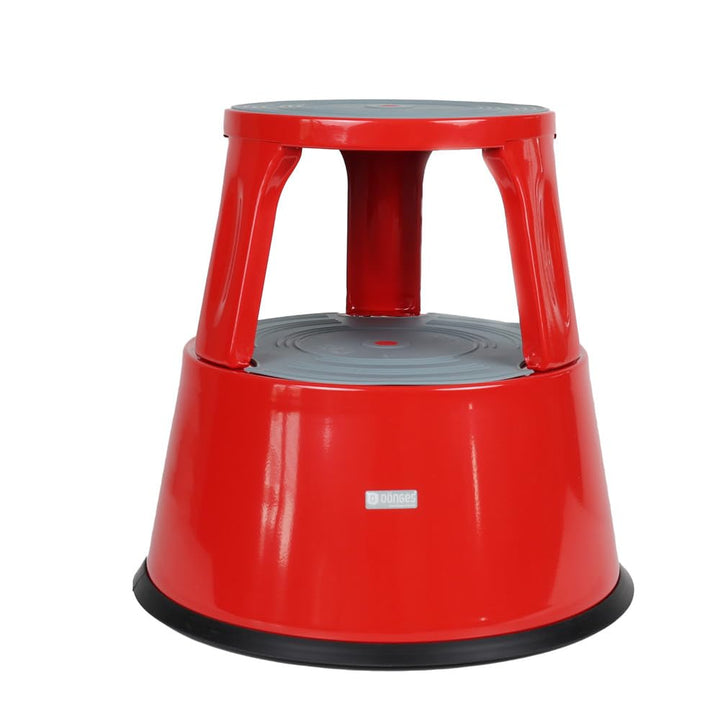 Dönges Rollhocker, Metall, rot (Rolltritt Tritthocker Elefantenfuss)