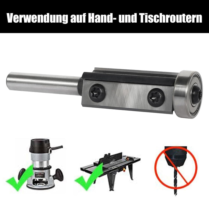 Wendeplatten Bündigfräser 8mm Schaft，Bündigfräser Oberfräse mit Austauschbare Hartmetall Klinge Kuge