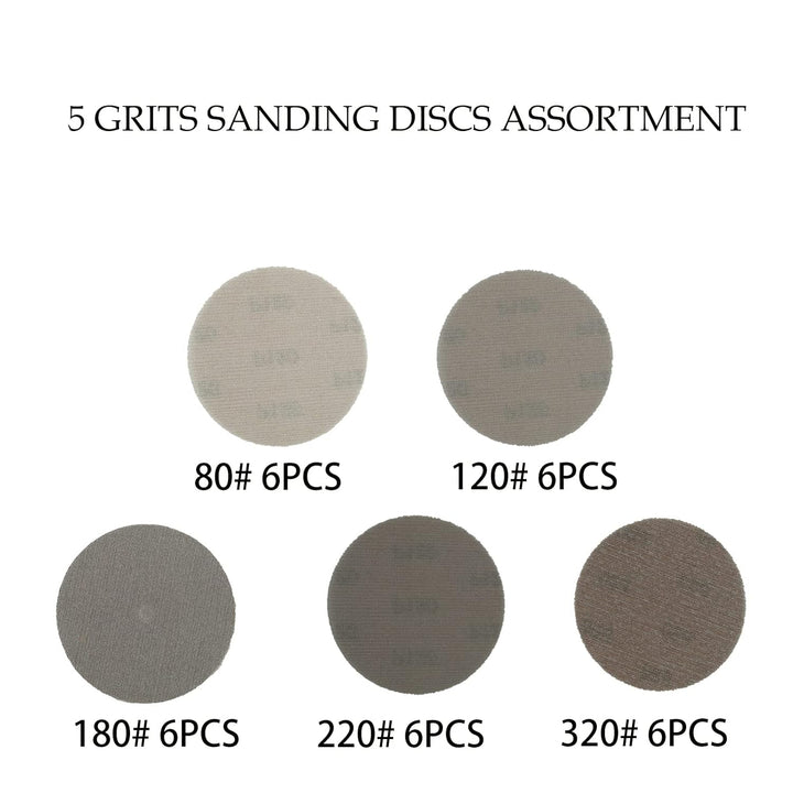 MAXXT a 125mm Hook & Loop DA Sander Backing Plate Pad und 30pcs Schleifpapier, Dual-Action Random Or