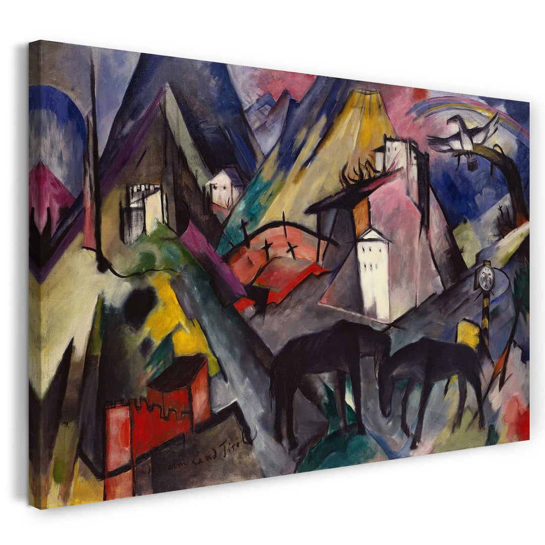 Printed Paintings Leinwand (80x60cm): Franz Marc - Das Arme Land Tirol (1913) 80x60 cm, 80x60 cm
