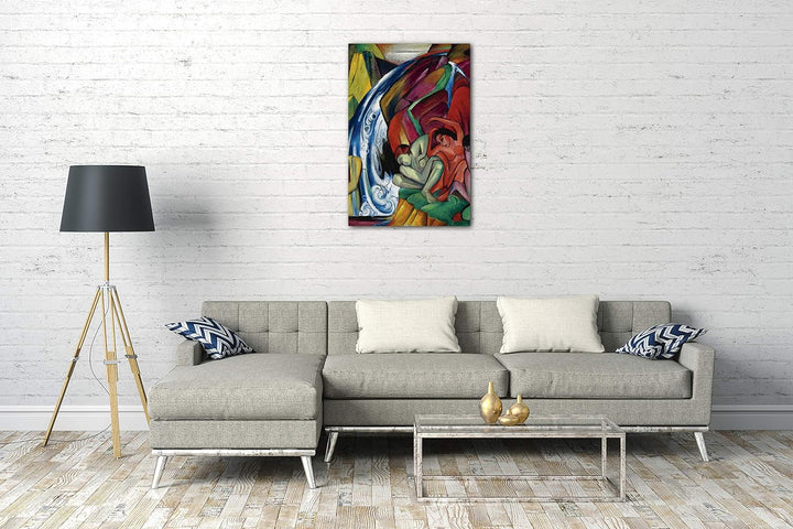 Printed Paintings Leinwand (60x80cm): Franz Marc - Der Wasserfall (Frauen unter einem Wasserfall) (1