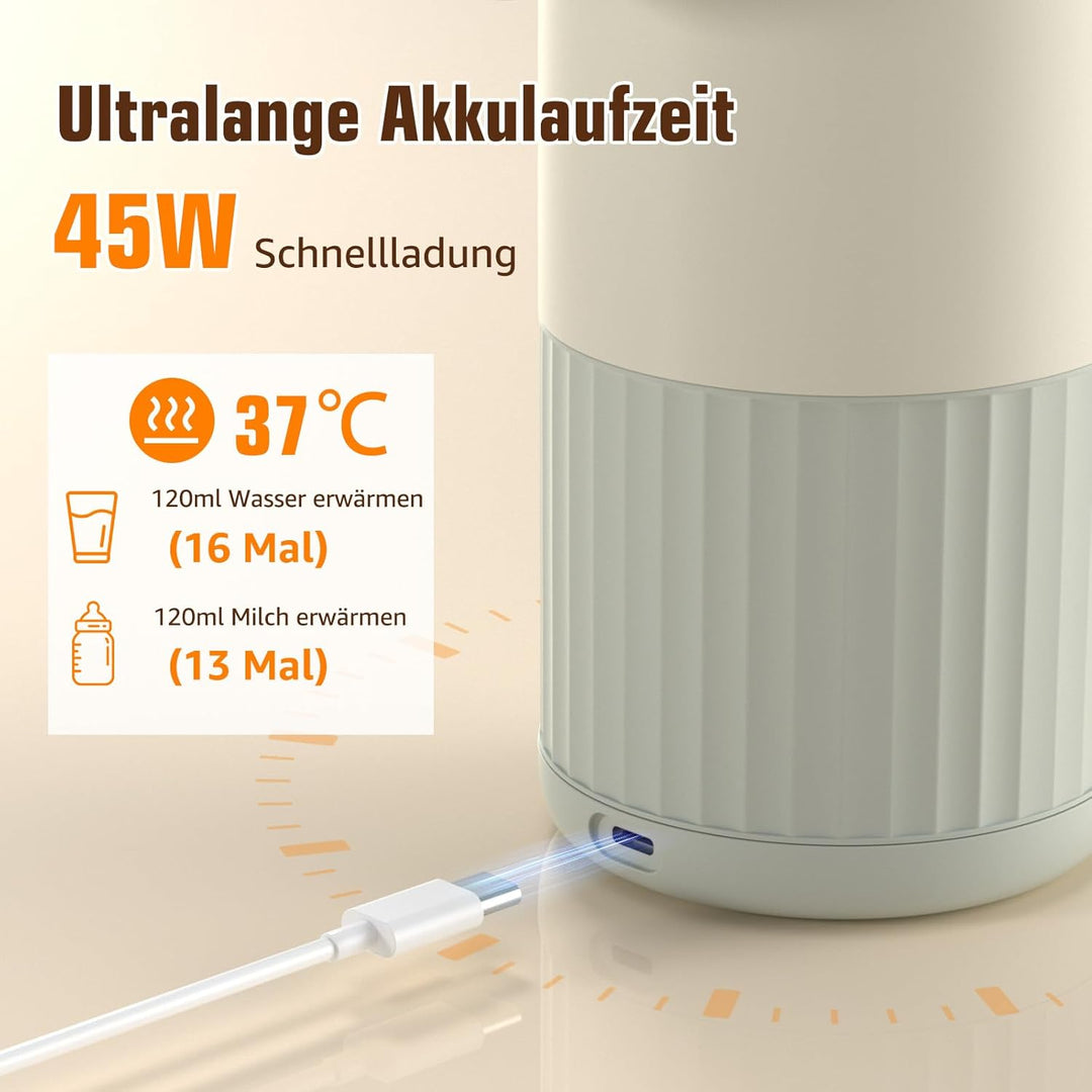 Baby Tragbare Flaschenwärmer für unterwegs für Muttermilch, Formel oder Wasser 380ml grosse Kapazitä