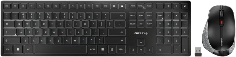 CHERRY DW 9500 Slim, kabelloses Tastatur- und Maus-Set, Internationales Layout (QWERTY), Bluetooth-