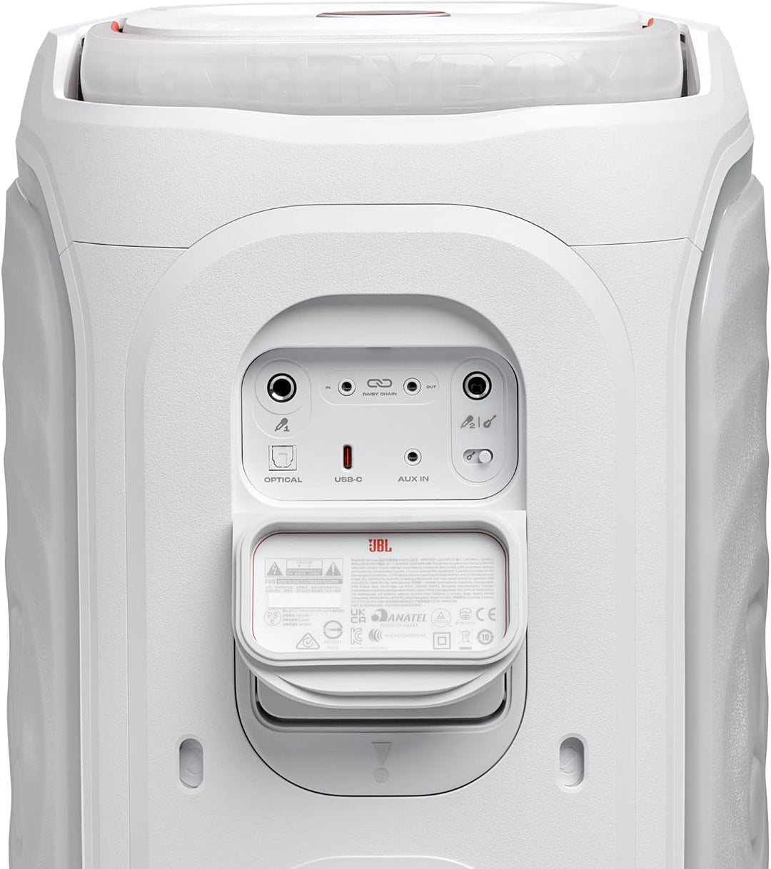 JBL PartyBox 130 tragbarer Partylautsprecher mit Klappgriff, Weiss | Bluetooth 5.3, Dynamischer Lich