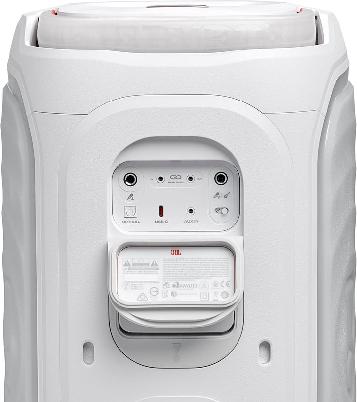 JBL PartyBox 130 tragbarer Partylautsprecher mit Klappgriff, Weiss | Bluetooth 5.3, Dynamischer Lich