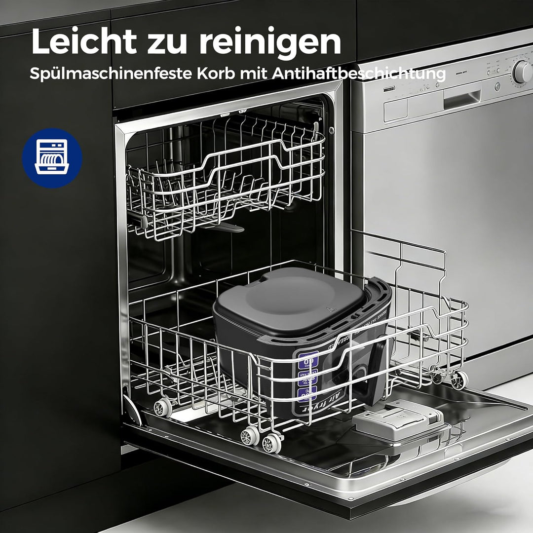 Nirva Heissluftfritteuse 8,5 L, ölfrei, 1700W grosse Airfryer, Rösten, Backen, Air Fry, Antihaftbesc