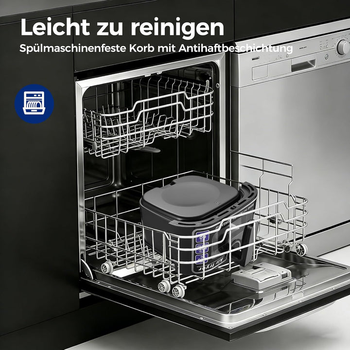 Nirva Heissluftfritteuse 8,5 L, ölfrei, 1700W grosse Airfryer, Rösten, Backen, Air Fry, Antihaftbesc