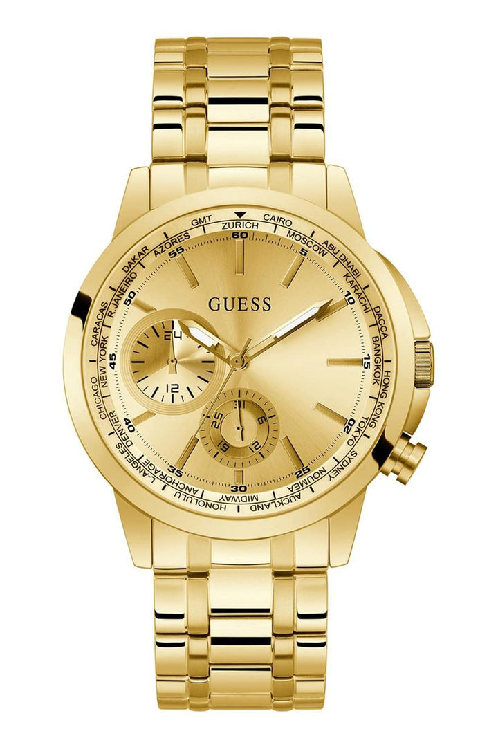 Guess US Men's Gold-Tone Multifunction Watch Golden, Golden