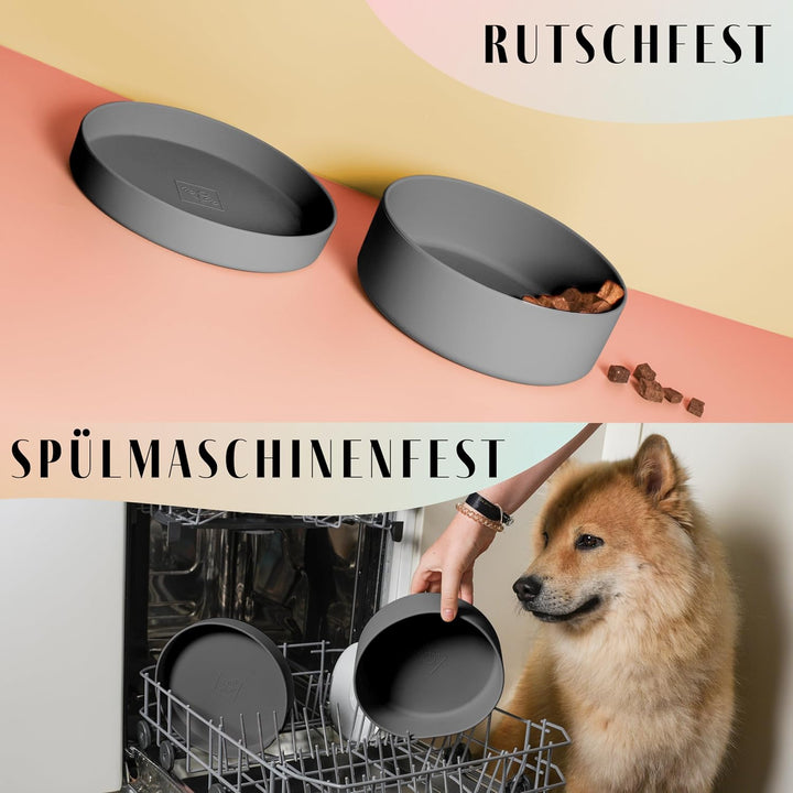 ne&amp;no® Silikon Hundenapf 1200 ml mit Deckel für kleine und mittelgrosse Hunde | im Kühlschrank luftd