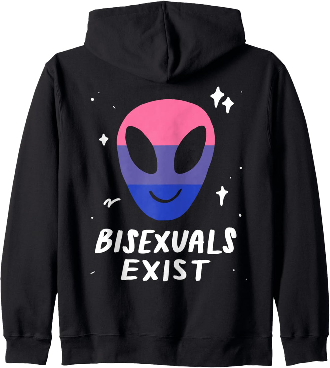 Bisexuelle existieren LGBTQ Alien Bi Pride Flagge Weltraum Kapuzenjacke