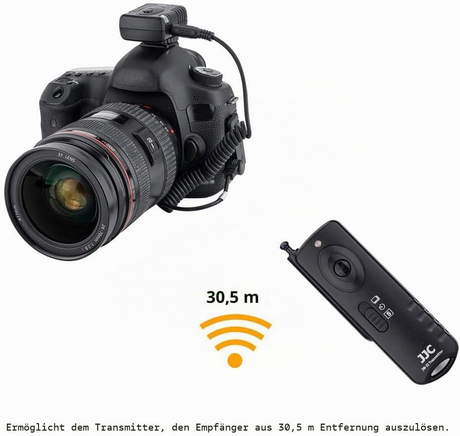 JJC JM-J2 Kabelloser Fernauslöser Fernbedienung für Olympus OM-1 OM-5 OM-D E-M5 Mark III E-M1 Mark I