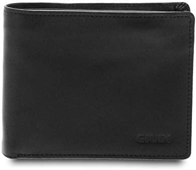 Giudi Herrenbrieftasche, Kartenhalter, Rindsleder, echtes Leder, Made in Italy Schwarz, Schwarz