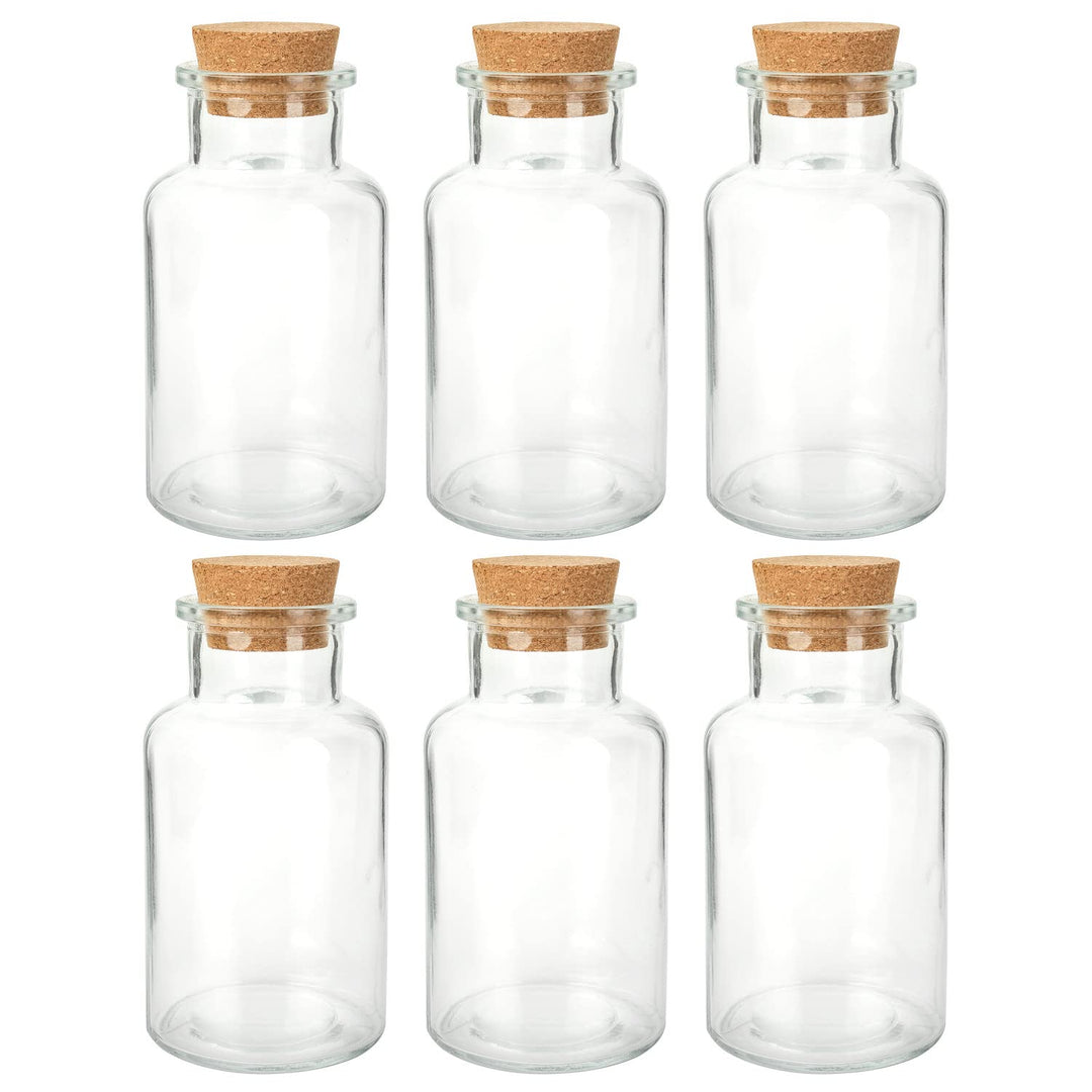 Schramm® Gewürzgläser 300ml rund wählbar 6, 12 oder 24 Stück 14 x 6,8 cm mit Kork Verschluss inkl. E