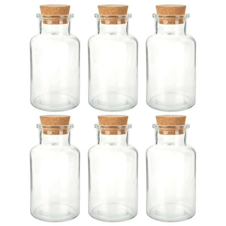 Schramm® Gewürzgläser 300ml rund wählbar 6, 12 oder 24 Stück 14 x 6,8 cm mit Kork Verschluss inkl. E